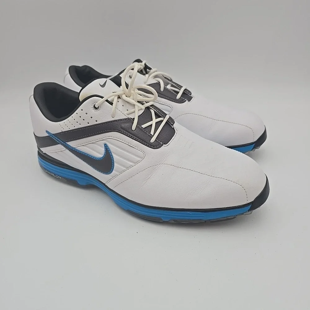 Nike Lunar Prevail Golf Shoes White Blue 483838-101 Mens US 10